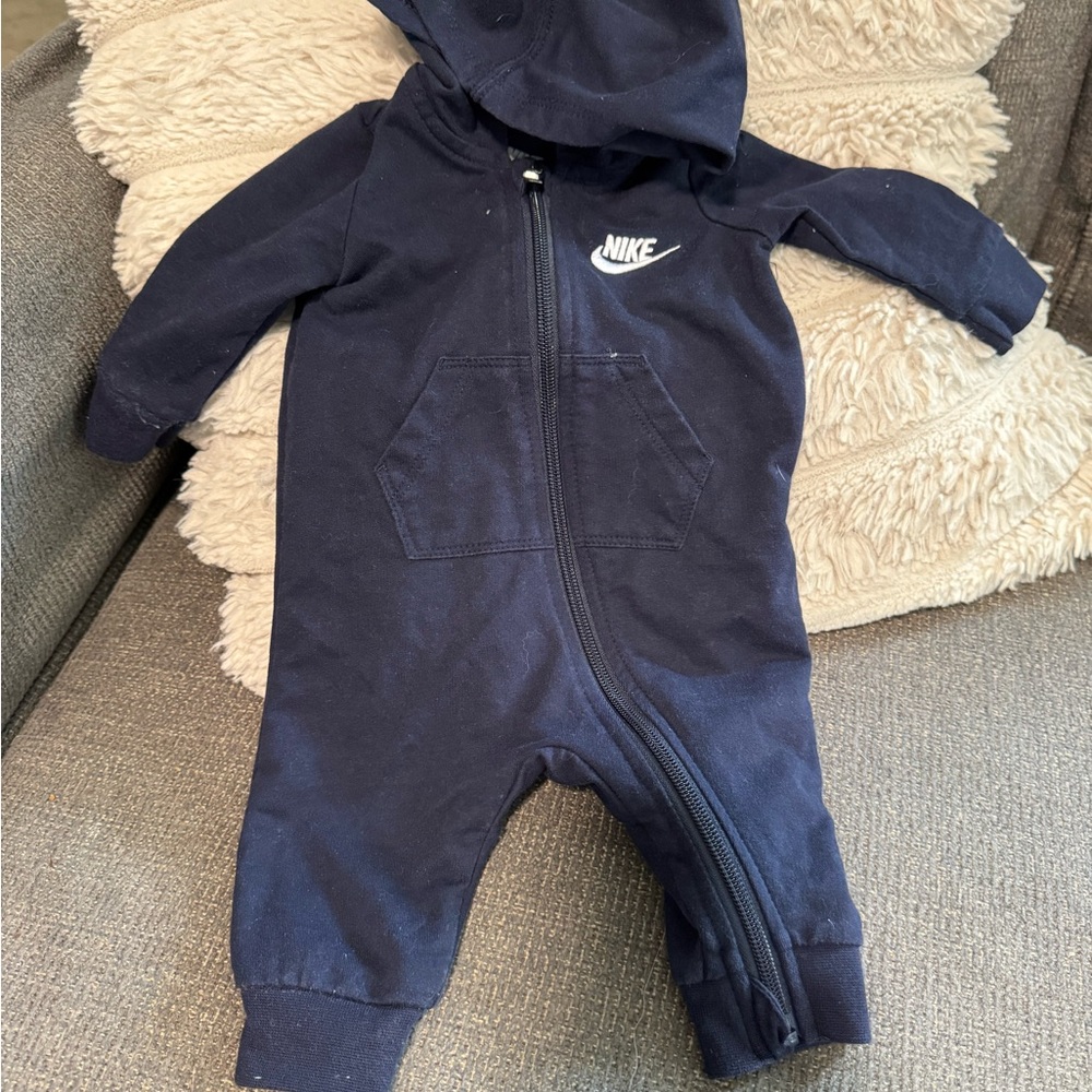 Nike Kids Dark Blue Hooded Footie